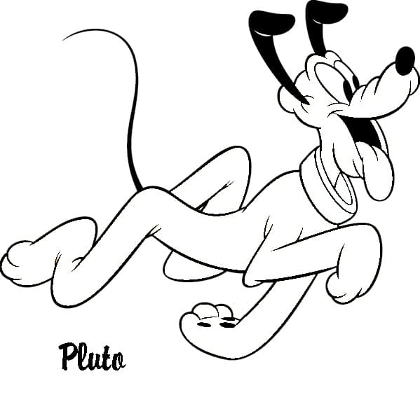 Desenho de Pluto Grátis para Imprimir e Colorir