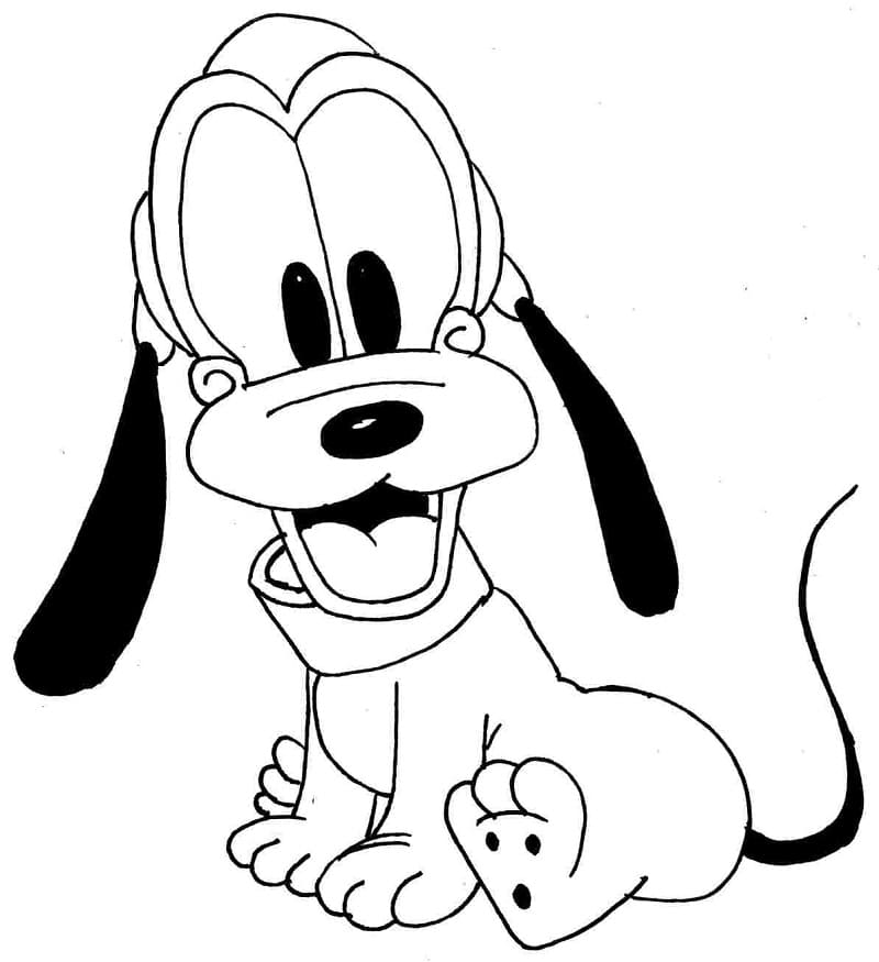 Desenho de Pluto Imprimivel para Colorir