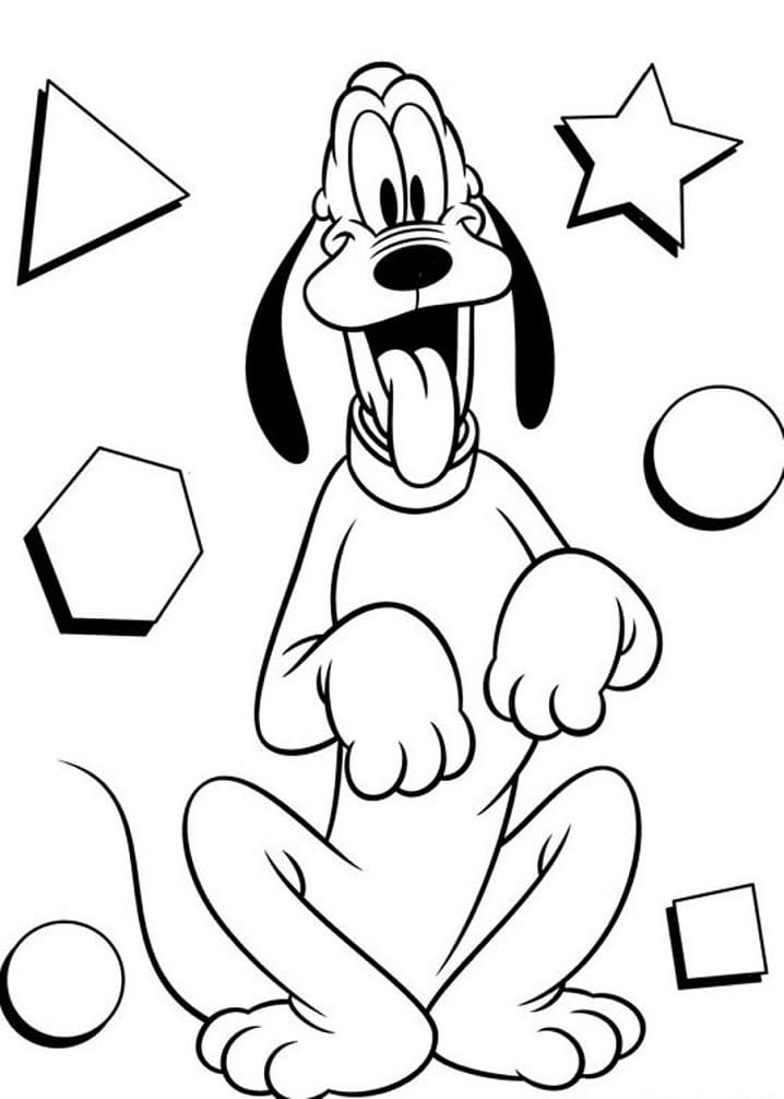 Desenho de Pluto para Colorir Imprimivel
