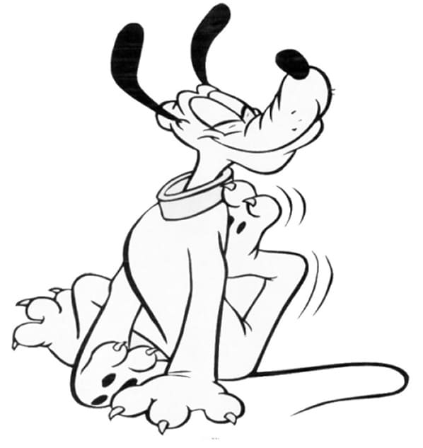 Desenho de Pluto Pdf para Colorir