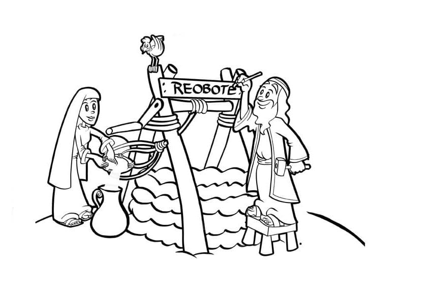 Desenho de os Poços de Isaque para Colorir