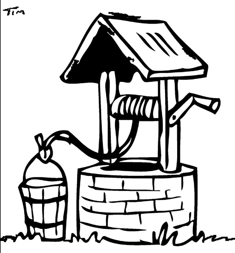 Desenho de Poço Pequeno para Colorir