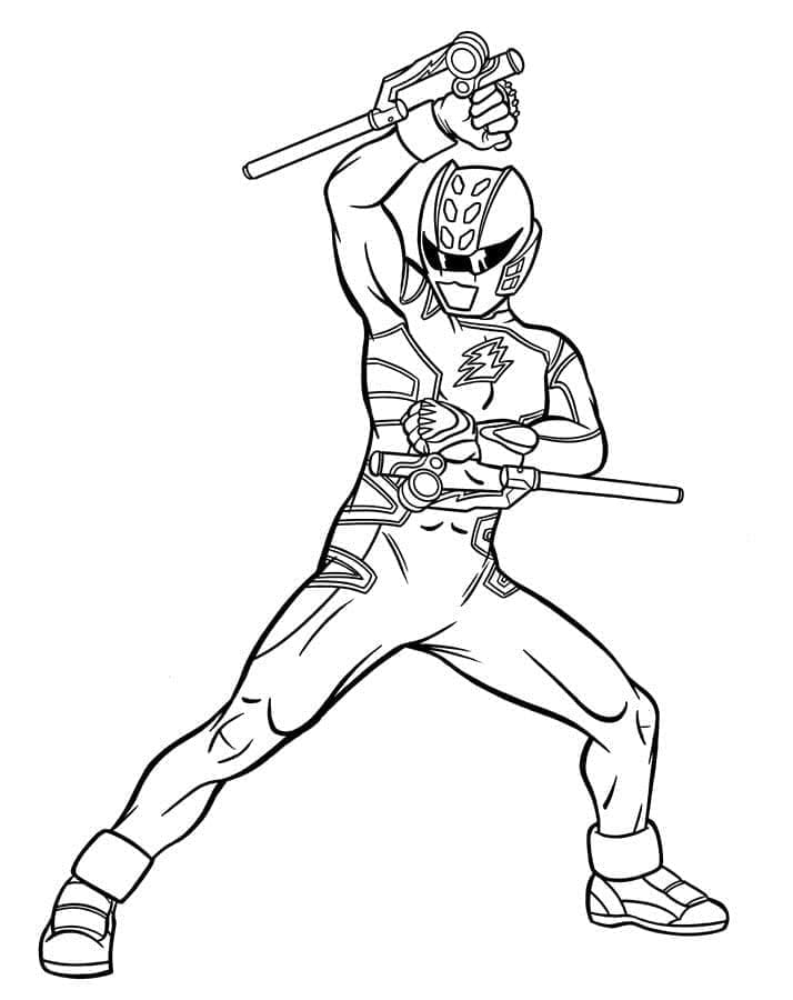 Desenho de Power Ranger Jungle Fury para Colorir