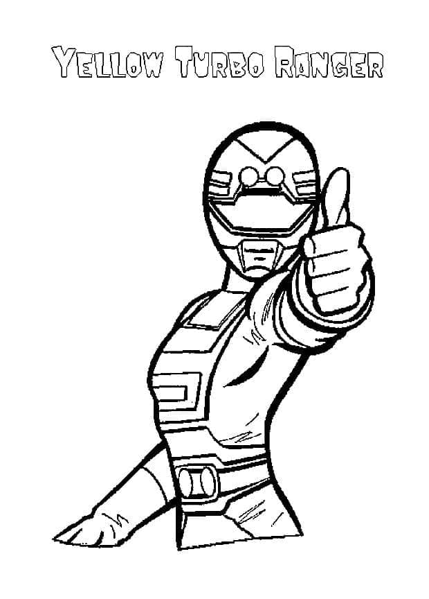 Desenho de Power Rangers Amarelo para Colorir