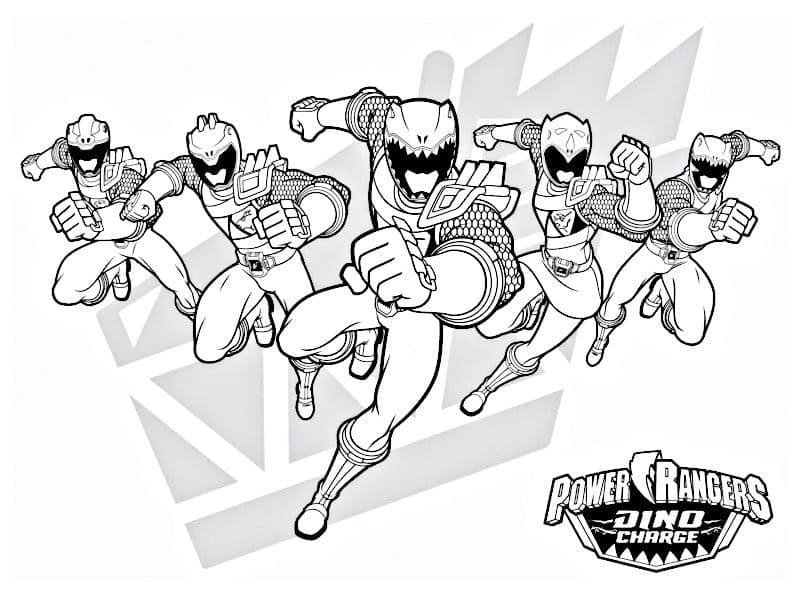 Desenho de Power Rangers Dino Charge para Colorir