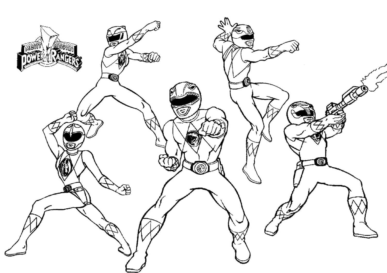 Desenho de Power Rangers Imprimivel para Crianças para Colorir