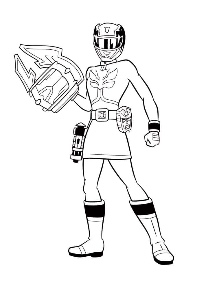 Desenho de Power Rangers Rosa para Colorir
