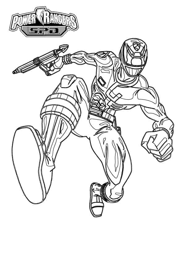 Desenho de Power Rangers Spd Vermelho para Colorir