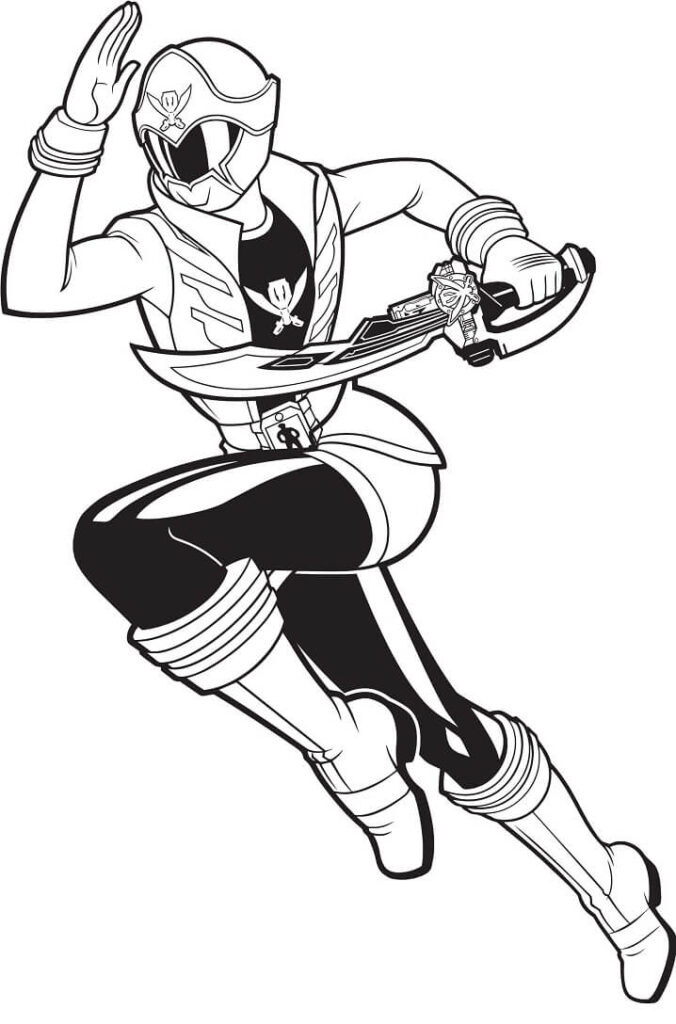 Desenho de Power Ranger para Colorir Pdf Grátis