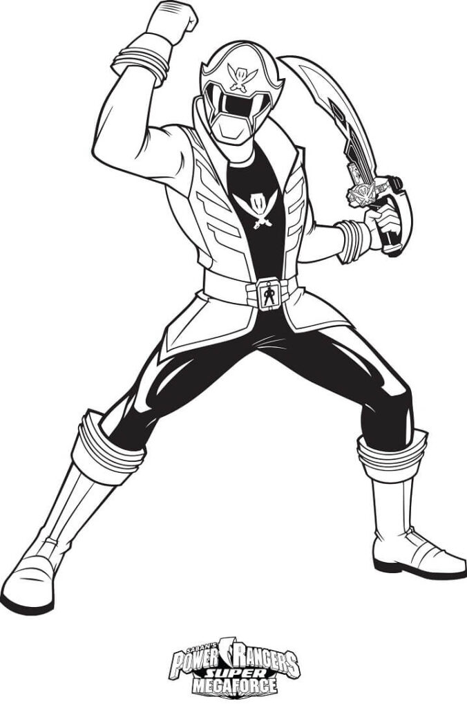 Desenho de Power Ranger Pdf Imprimivel para Colorir