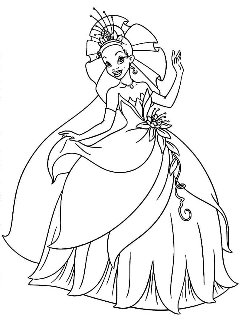 Desenho de Princesa Tiana Grátis para Colorir