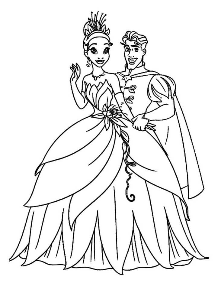 Desenho de Princesa Tiana Imprimivel Pdf para Colorir