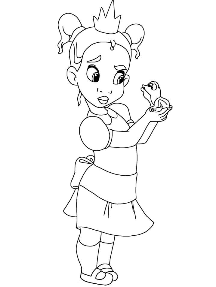 Desenho de Princesa Tiana para Colorir Pdf Grátis