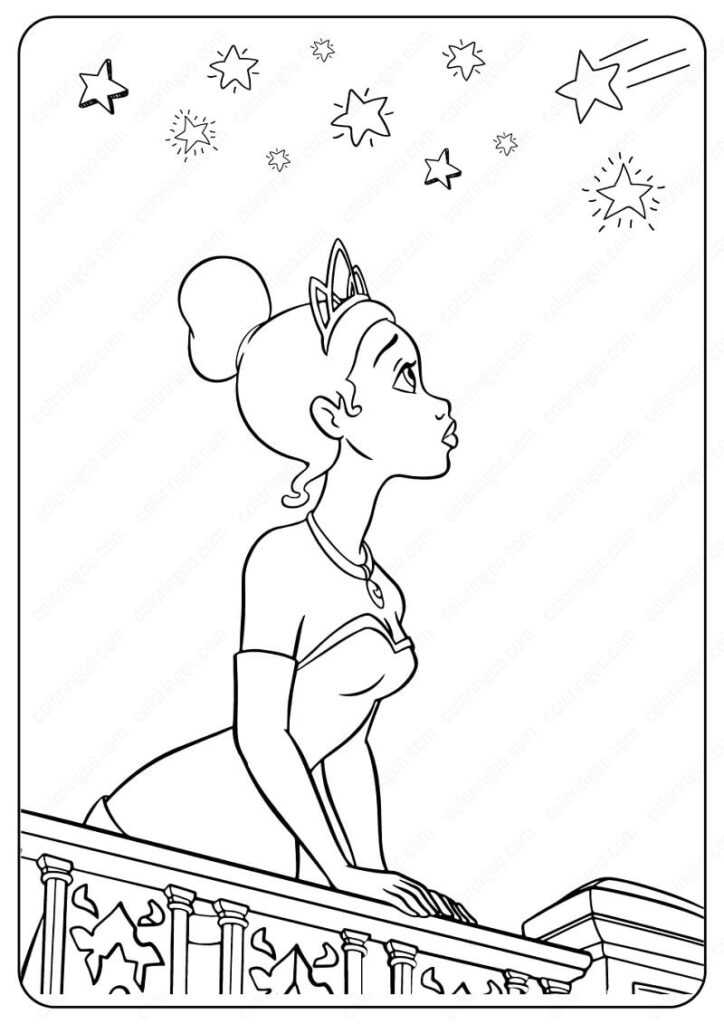 Desenho de Princesa Tiana para Imprimir Download
