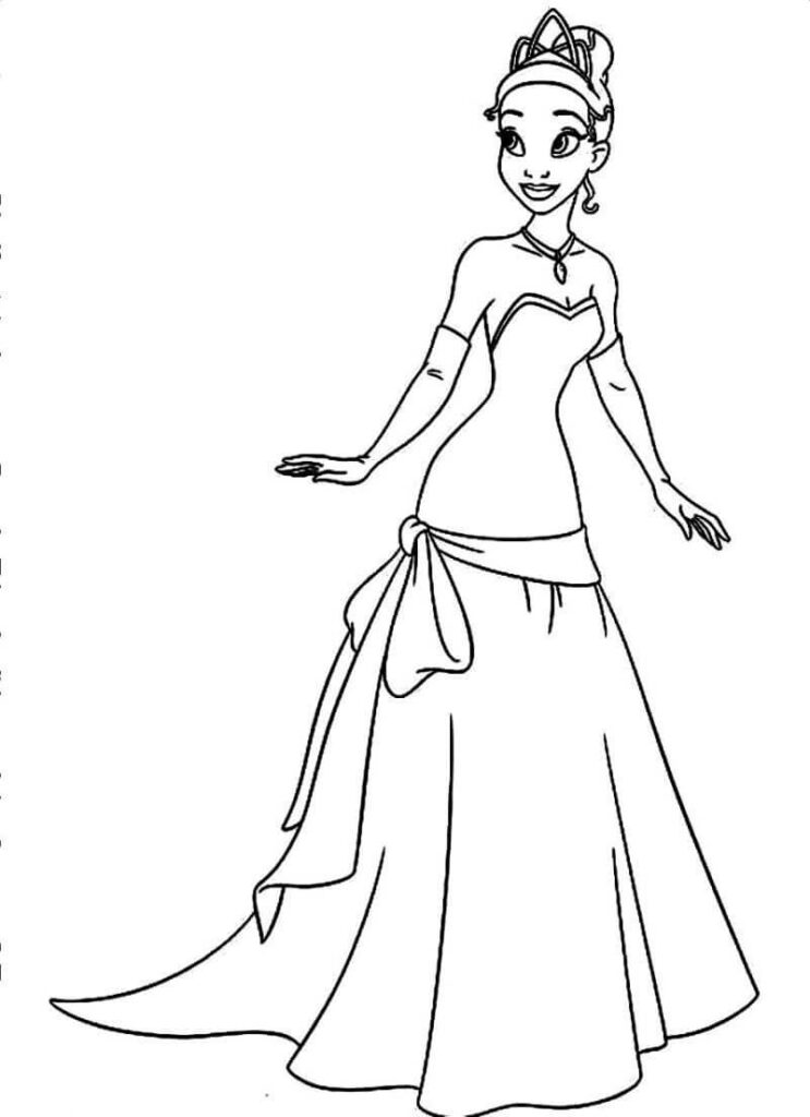 Desenho de Princesa Tiana para Imprimir Pdf Grátis