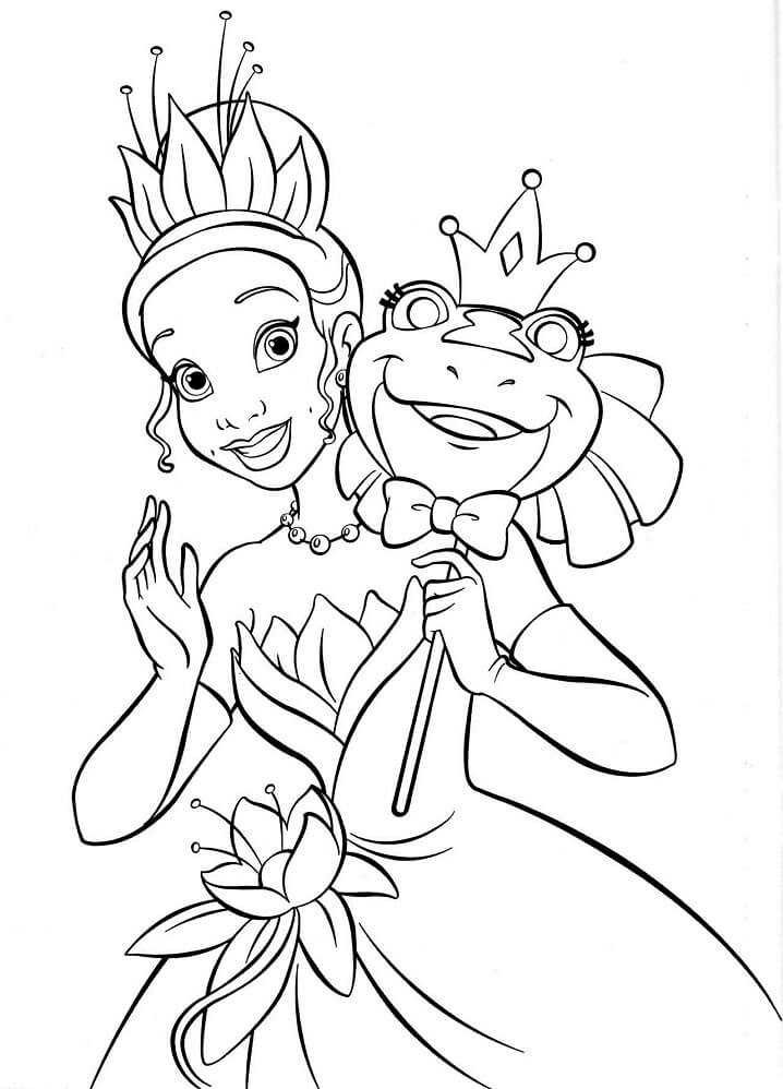 Desenho de Princesa Tiana Pdf para Colorir Grátis