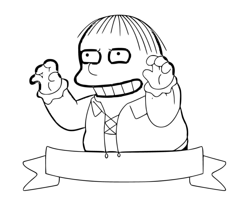Desenho de Ralph Wiggum dos Simpsons Grátis para Imprimir e Colorir