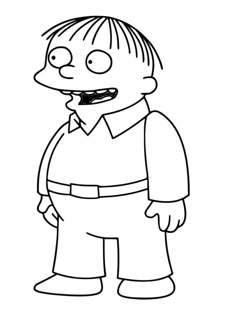 Desenho de Ralph Wiggum dos Simpsons para Colorir Imprimivel