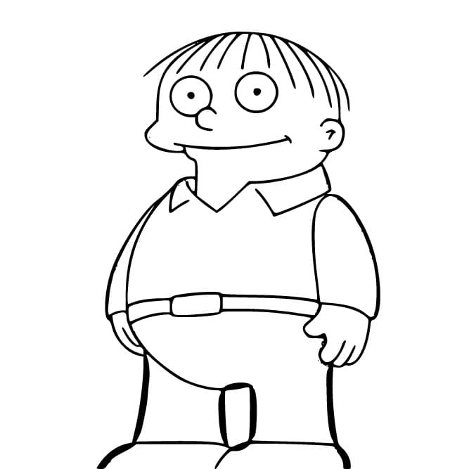 Desenho de Ralph Wiggum dos Simpsons para Colorir Pdf Grátis