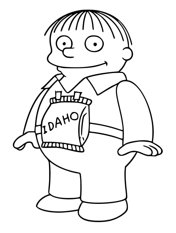 Desenho de Ralph Wiggum dos Simpsons para Imprimir Pdf Grátis