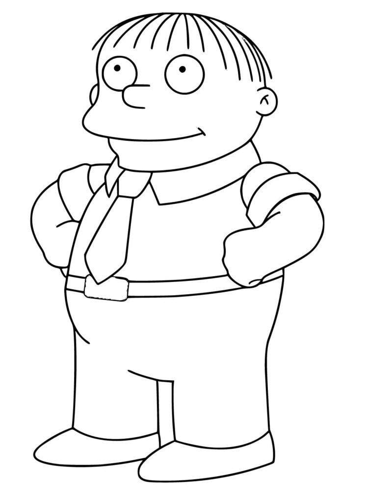 Desenho de Ralph Wiggum dos Simpsons Pdf para Colorir Grátis