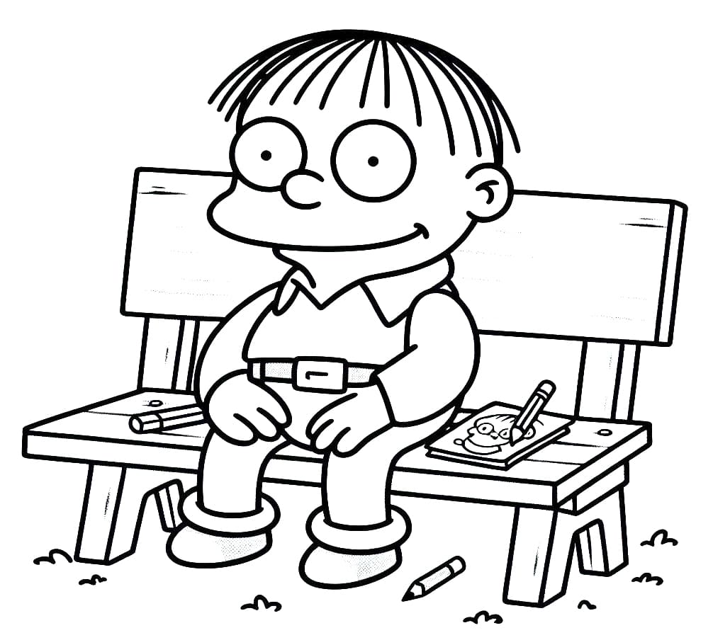 Desenho de Ralph Wiggum dos Simpsons Pdf para Imprimir e Colorir