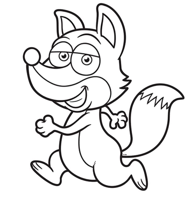 Desenho de Raposa de Desenho Animado para Colorir