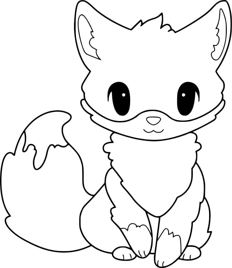 Desenho de uma Raposa Fofa para Colorir