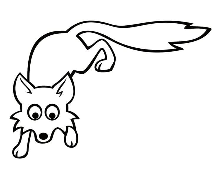Desenho de uma Raposa Simples para Colorir