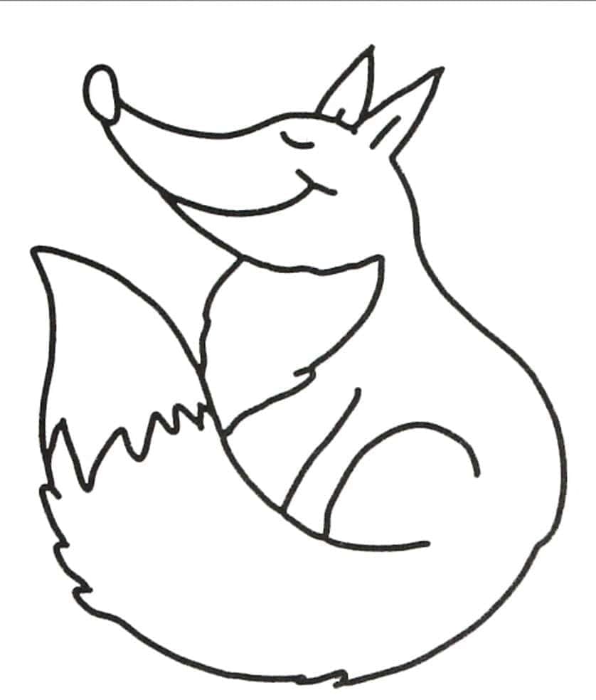 Desenho de uma Raposa Sorridente para Colorir