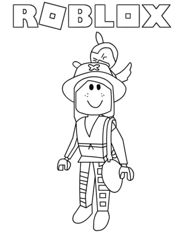 Desenho de Roblox com Roupa Estilosa para Colorir Desenho de Roblox com Roupa Estilosa para Colorir