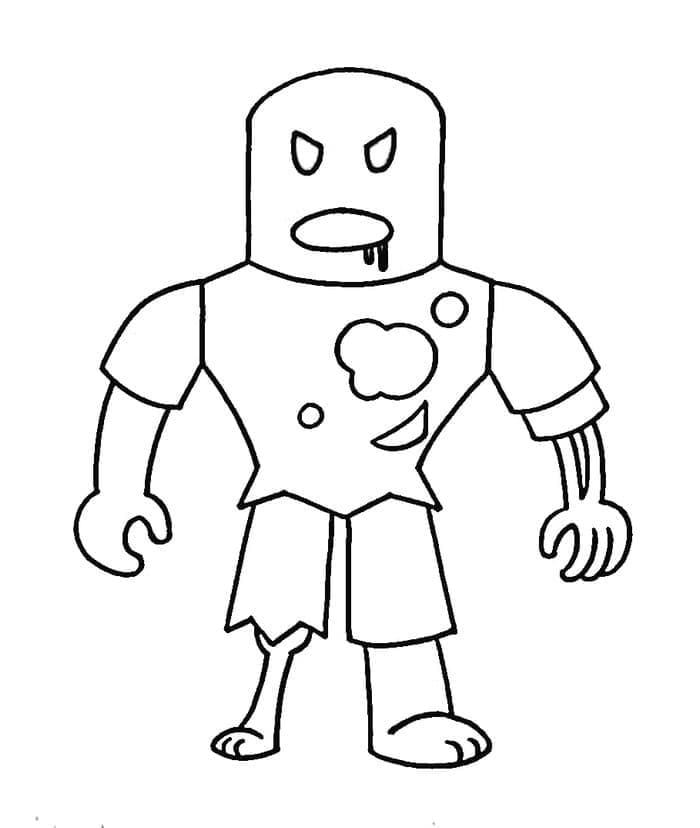 Desenho de Zumbi de Roblox para Colorir