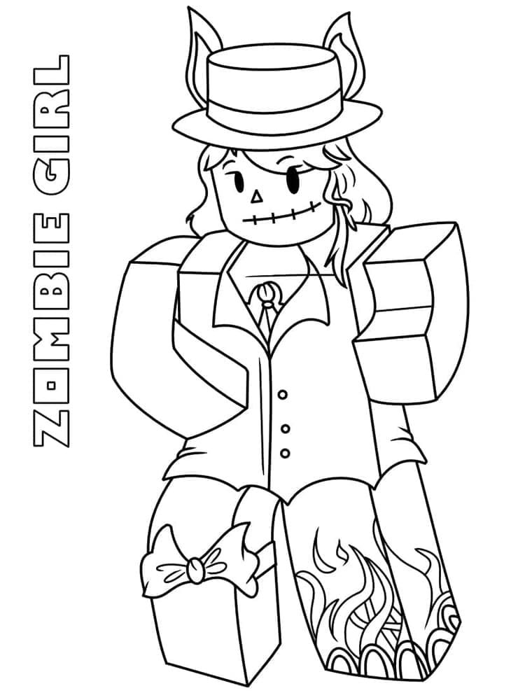 Desenho de Zumbi Roblox para Colorir
