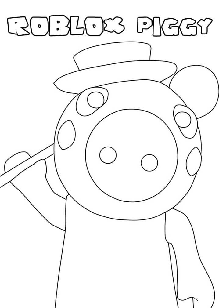 Desenho para Pintar de Piggy Roblox em Pdf