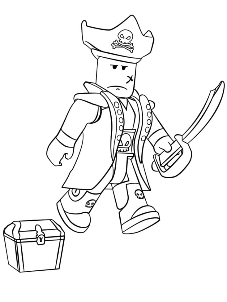 Desenho Pirata Roblox para Colorir