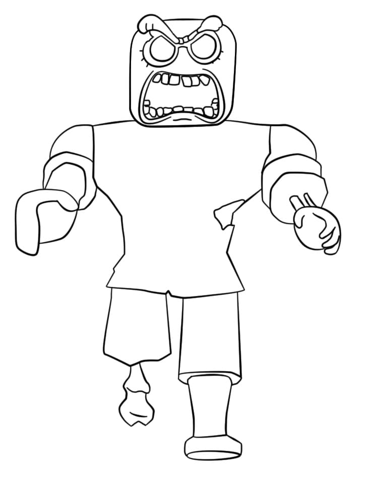 Desenho Zobie Roblox para Colorir