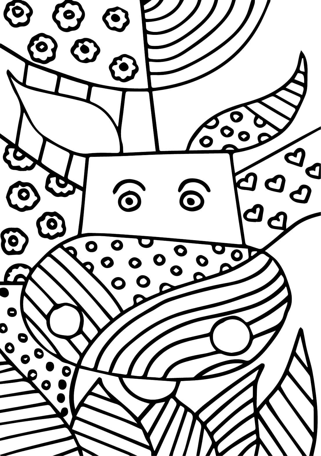 Desenhos de Imprimivel Romero Britto para Colorir