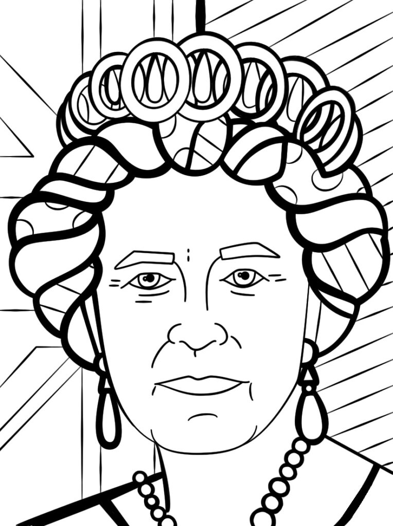 Desenho Rainha Elizabeth Romero Britto para Colorir