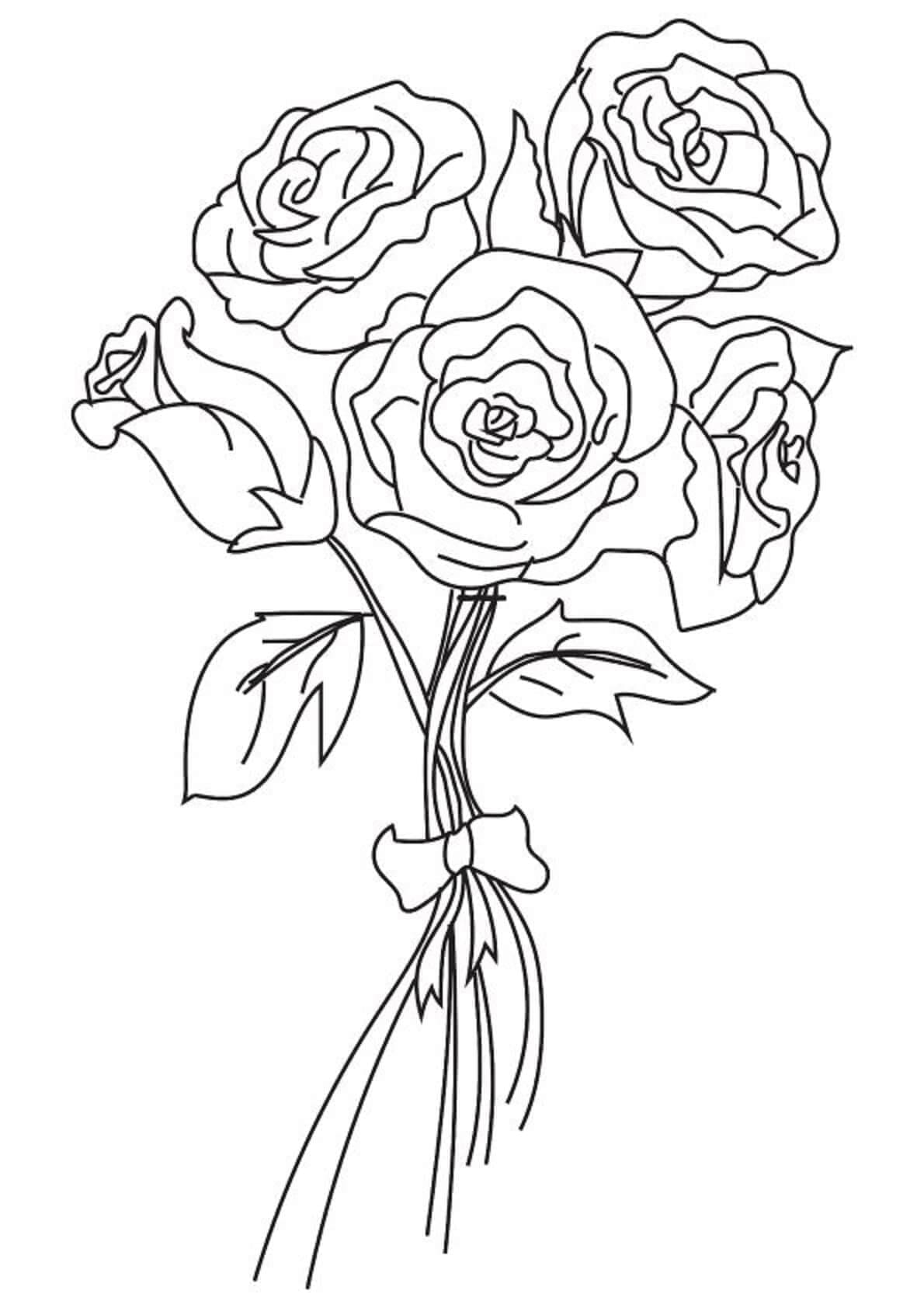 Desenhos de Imprimivel Rosas para Colorir