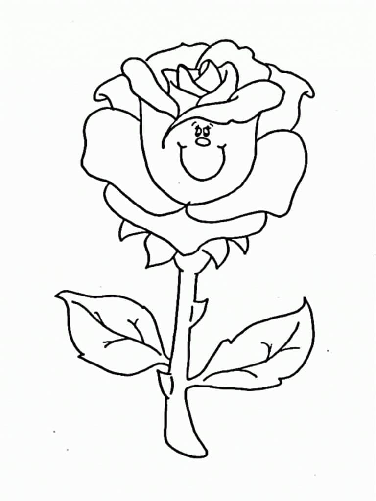 Desenhos de Rosa Fofa para Colorir
