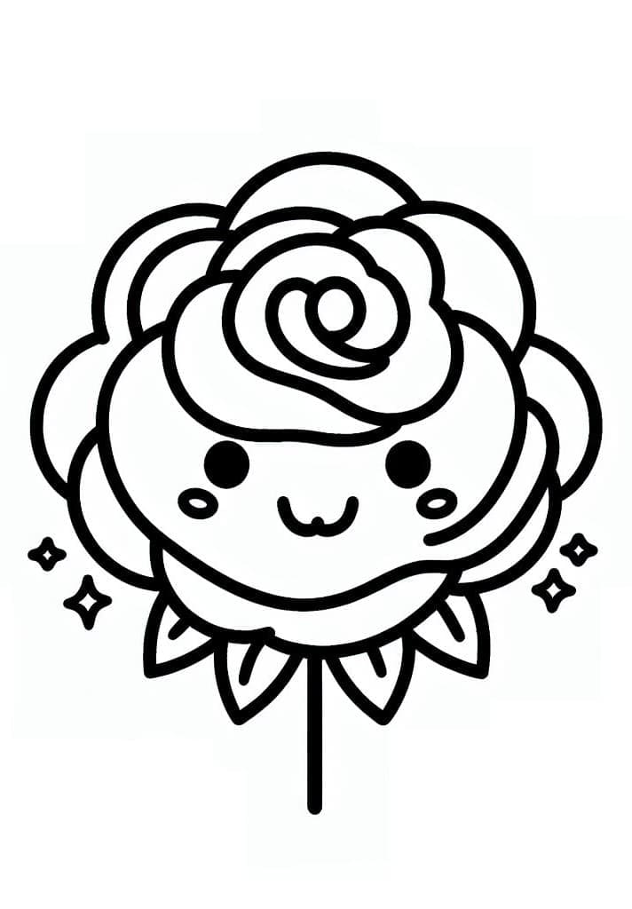 Desenhos de Rosa Muito Fofa para Colorir
