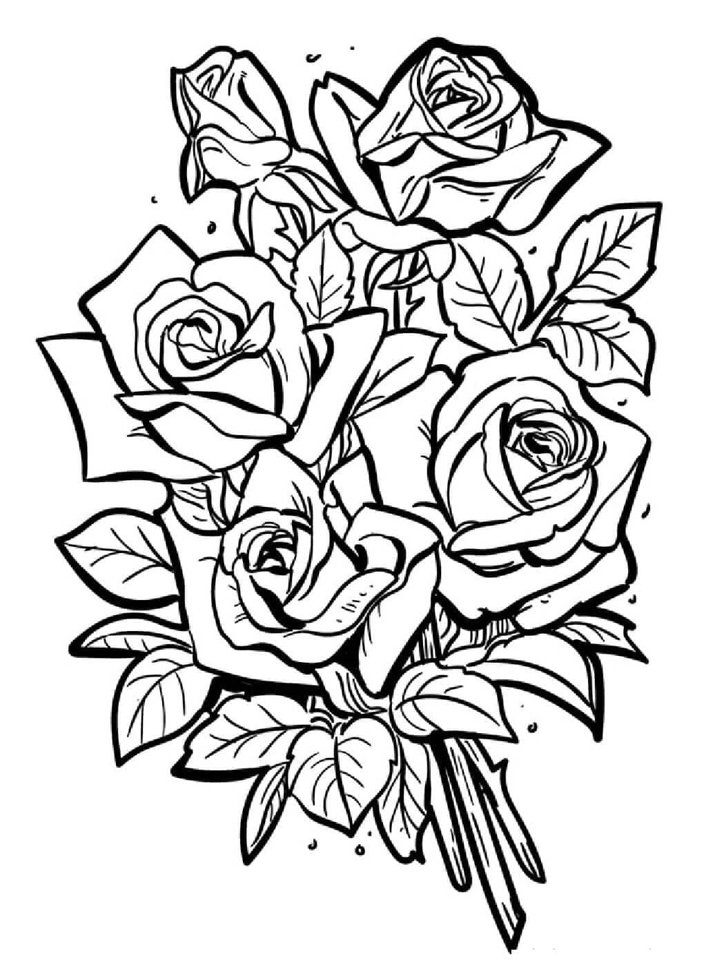 Desenhos de Rosas Grátis para Colorir