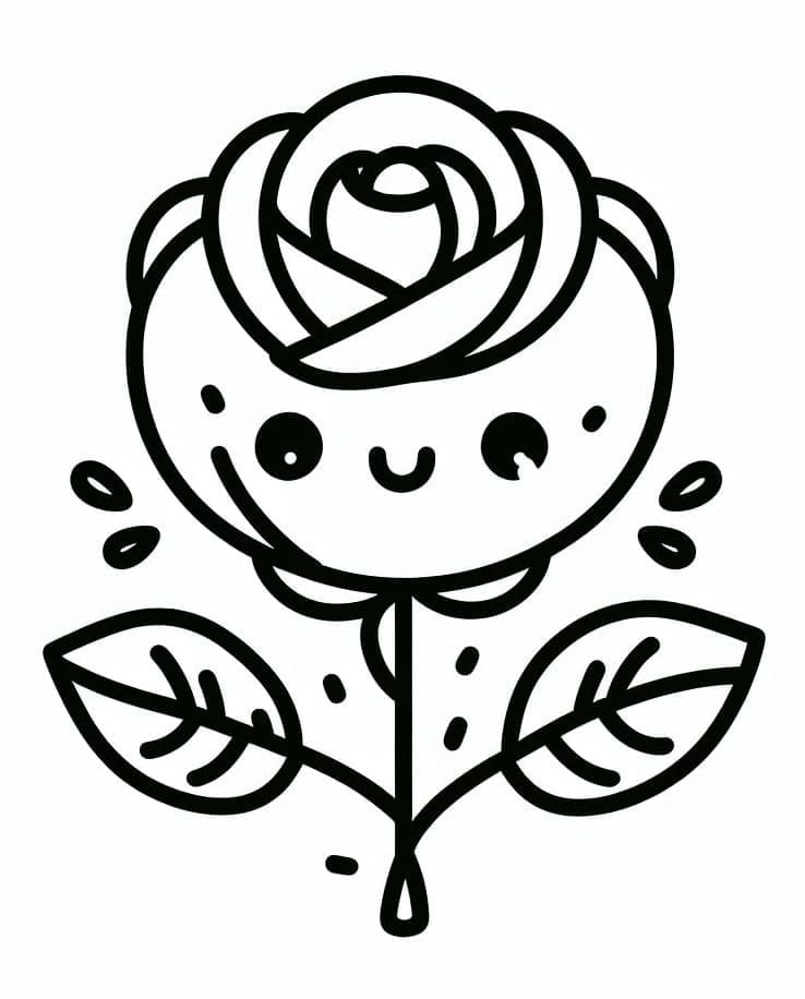 Desenhos de uma Rosa Muito Fofa para Colorir