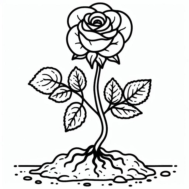Desenho Rosa Fétida para Colorir