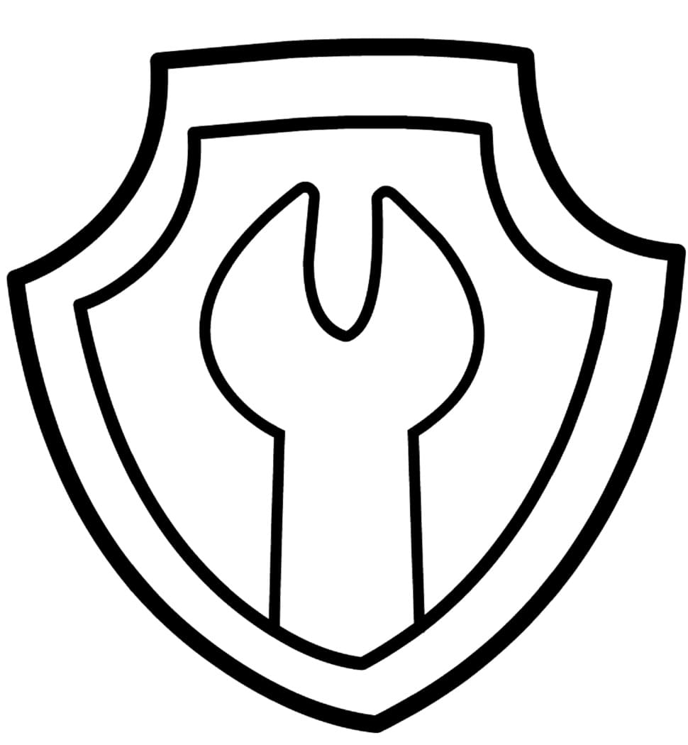 Desenho de Distintivo de Rubble Patrulhá Canina para Colorir