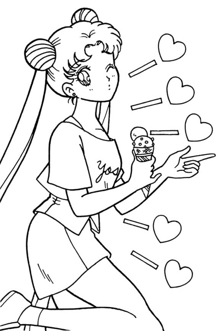 Desenho de Sailor Moon Anime para Colorir