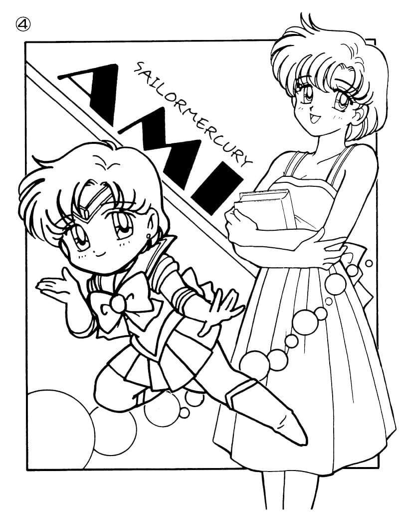 Desenho de Sailor Mercury para Colorir Pdf