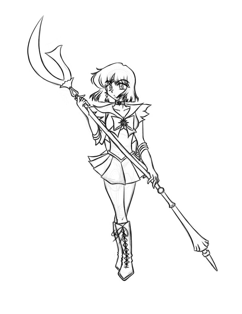 Desenho de Sailor Saturn para Colorir Download
