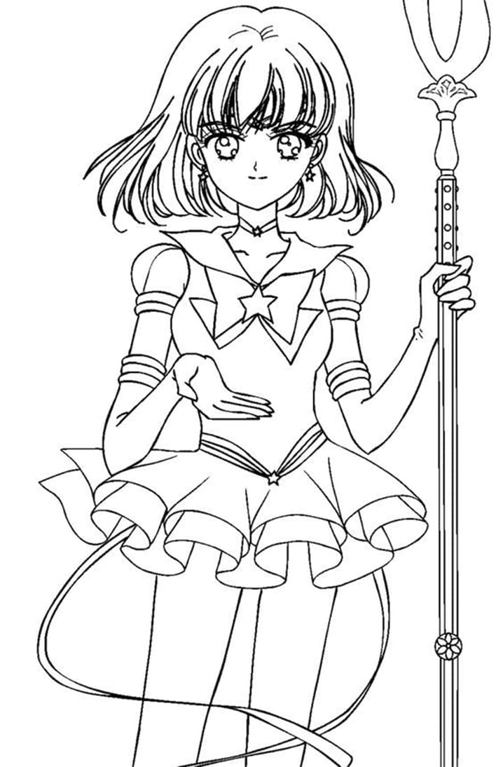 Desenho de Sailor Saturn para Imprimir Imprimivel