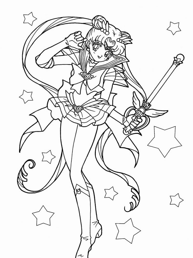 Desenho de Usagi Tsukino para Colorir Download